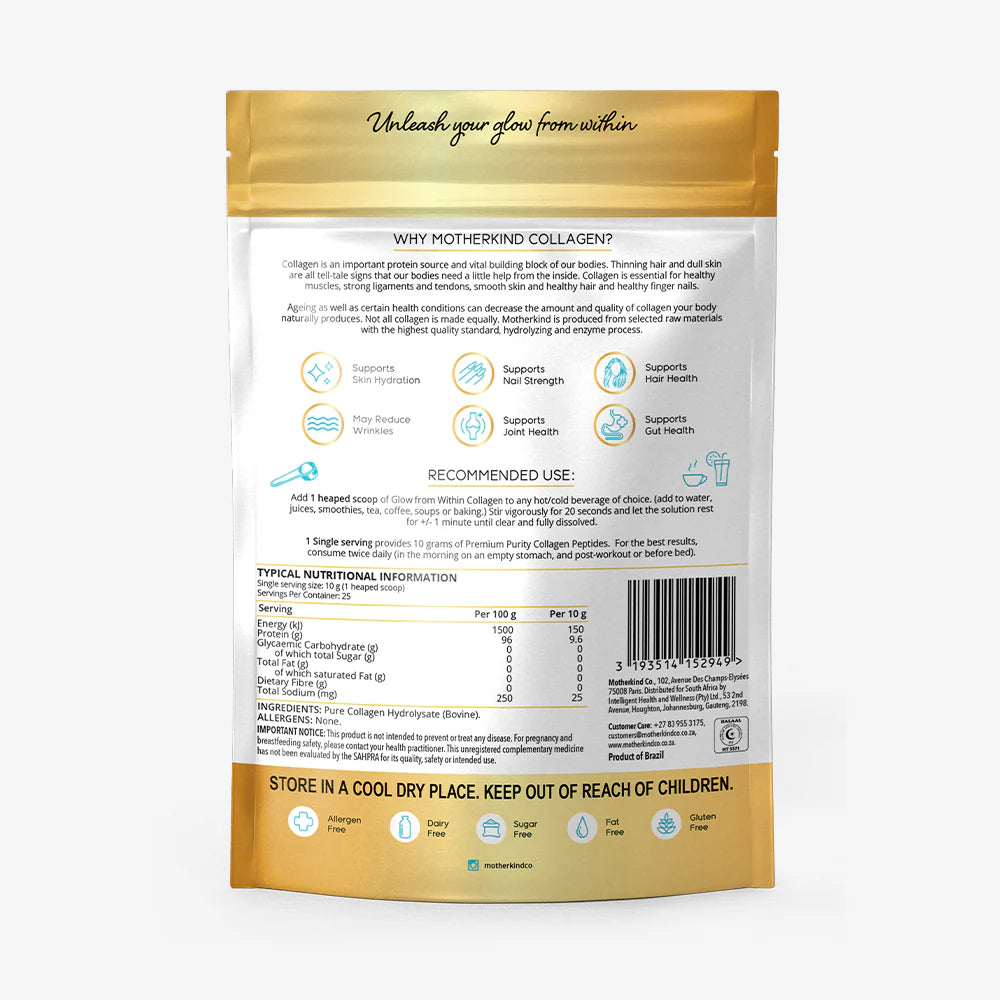 Motherkind Glow From Within Collagen Peptides 250g
